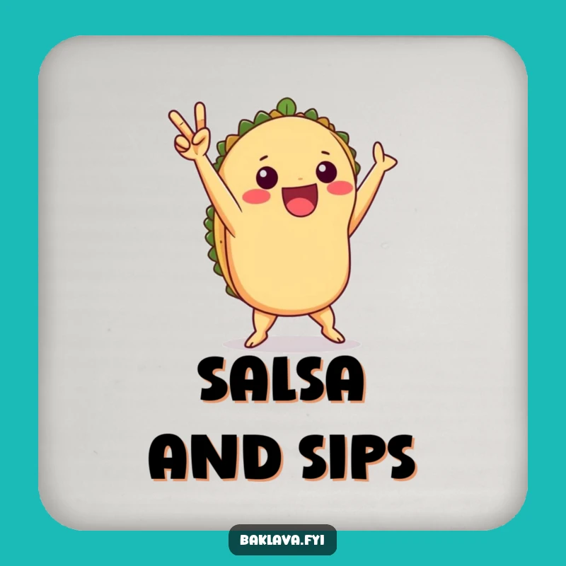 Funny Taco Victory Dance Drink Coasters: Protect Surfaces with Fun