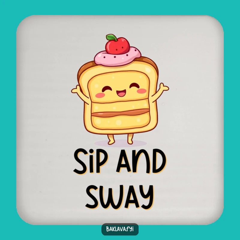 Funny Shimmy Pastry Drink Coaster - Happy Layered Table Decor
