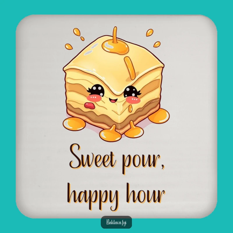Funny Baklava Syrup Coaster: Protect Surfaces with Witty Character