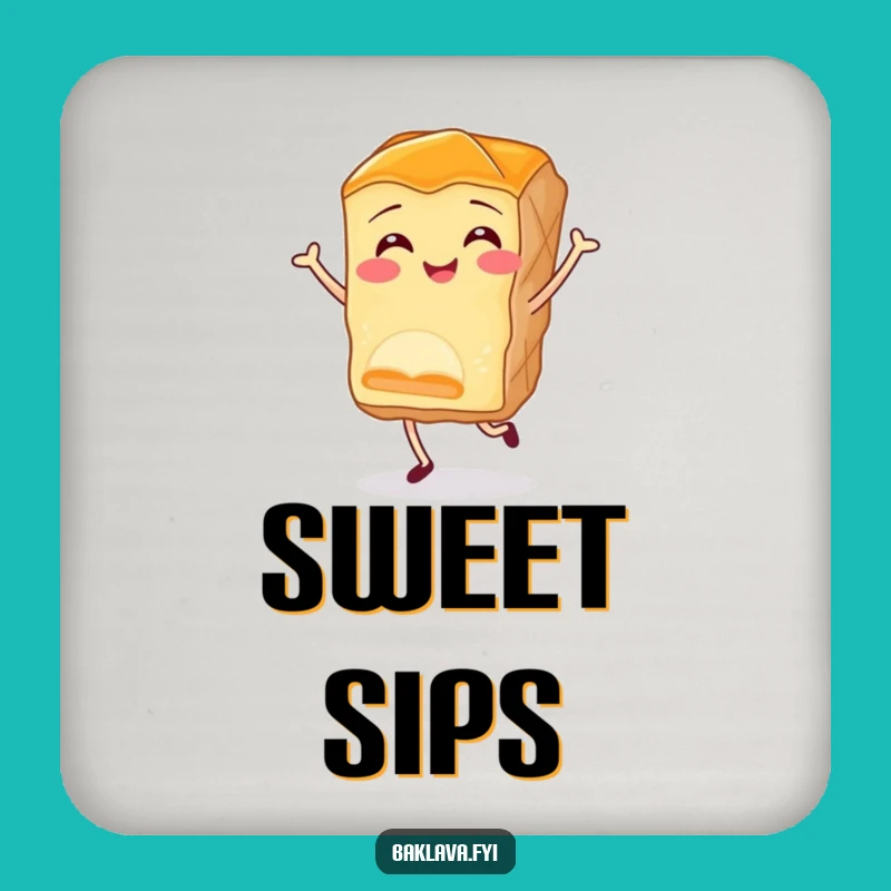 Funny Baklava Jig Coaster - Joyful Pastry Drink Protection & Gift