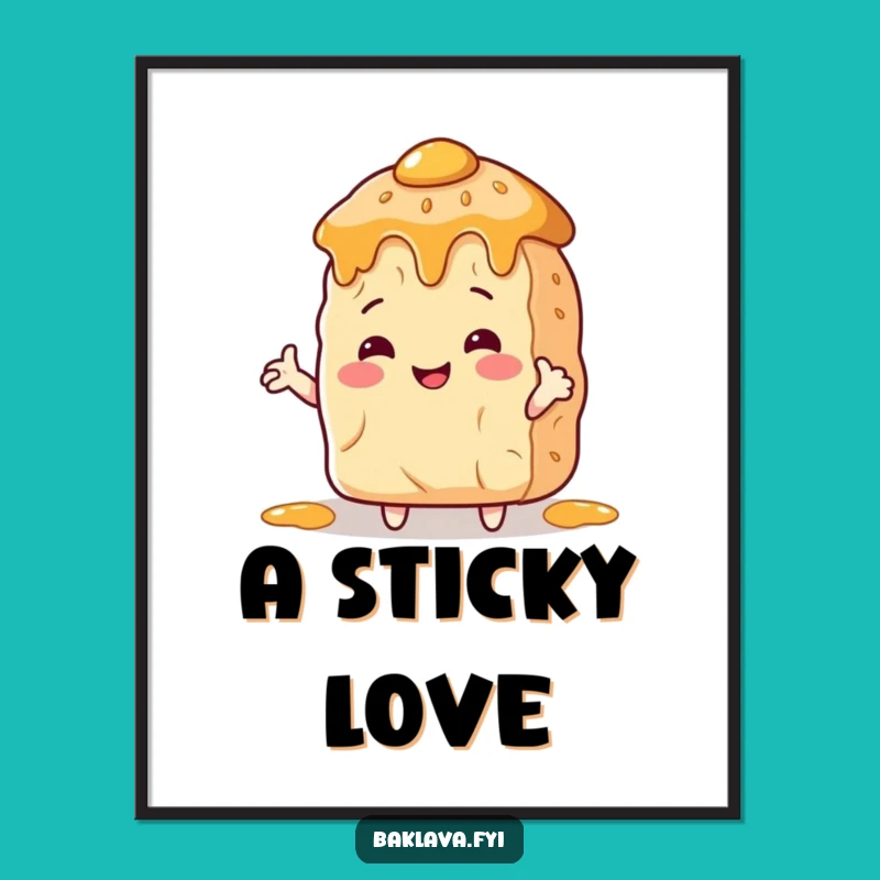 Funny Baklava Hug Poster - Sweet Wall Art for a Deliciously Humorous Space!