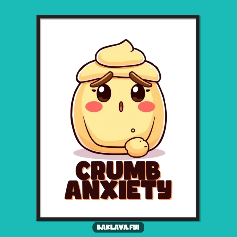 Funny Surprised Pastry Poster - Crumb Drama Wall Art Gift