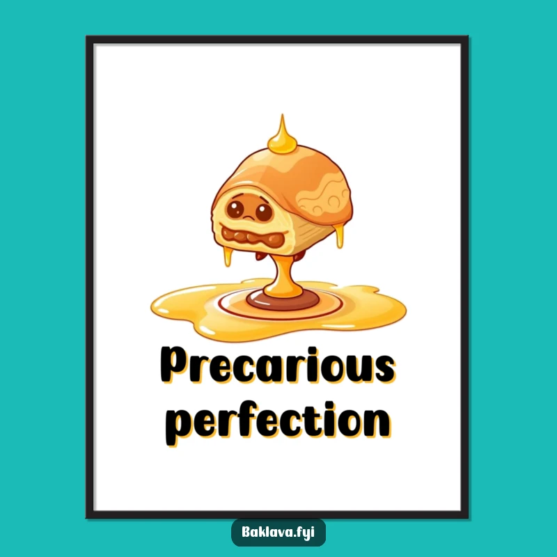 Funny Wobbly Baklava Poster - Hilarious Balance Act Wall Art, Perfect Gift