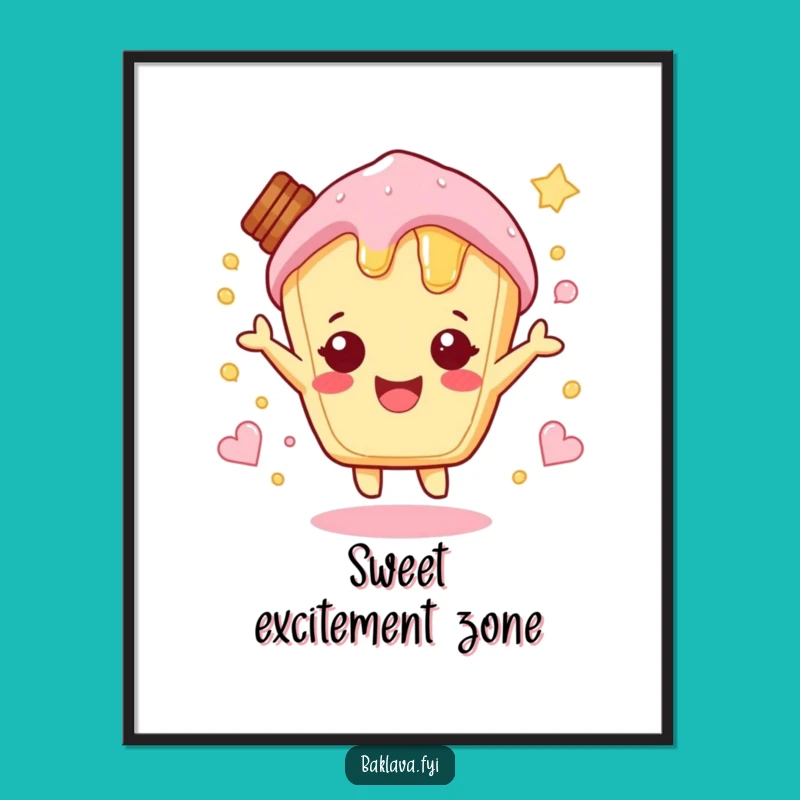Funny Hopping Honey Pastry Poster: Sweet Joy for Your Walls