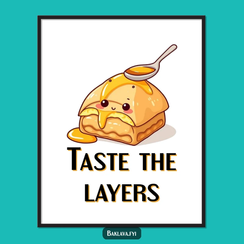 Funny Baklava Honey Poster – Sweet Art for a Delicious Space