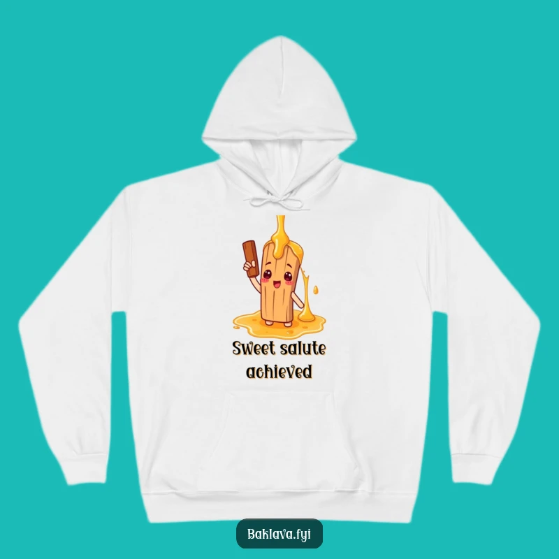 Funny Cinnamon Stick Saluting Honey Hoodie: Stay Cozy with Comical Sweetness and Warmth