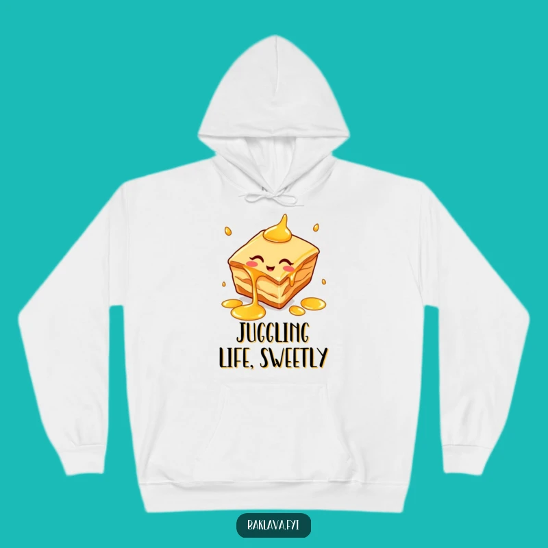 Cozy Funny Baklava Juggling Honey Hoodie - Warm Up with Sweet Fun