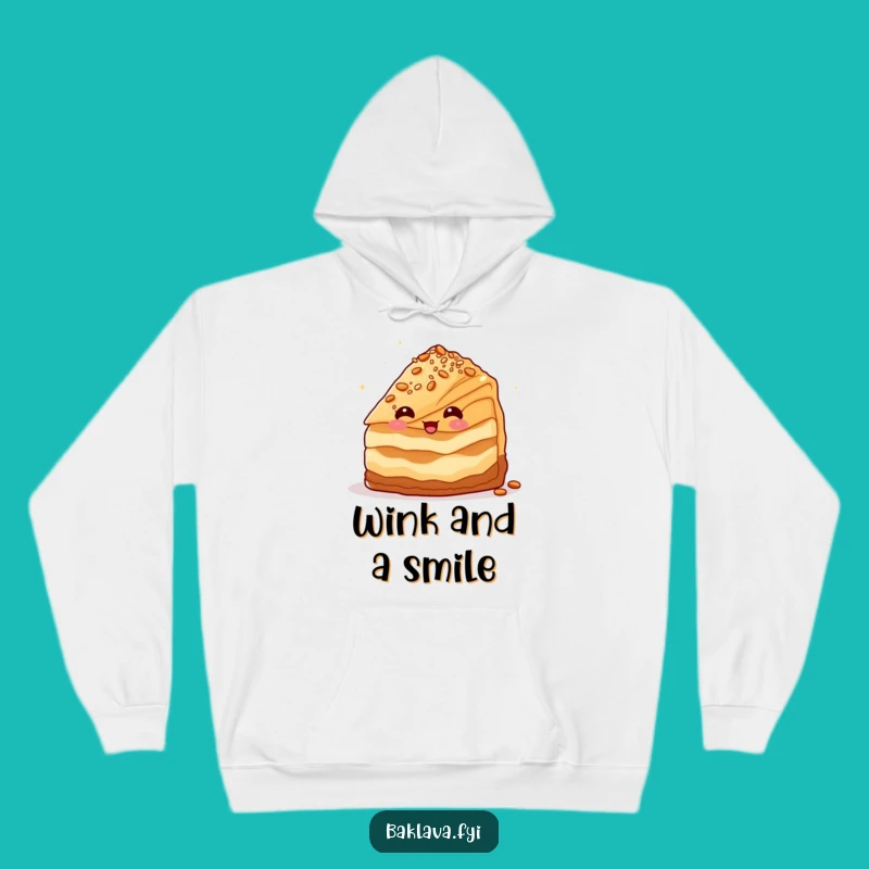 Cozy Funny Winking Baklava Hoodie: Sweet Charm & Warmth