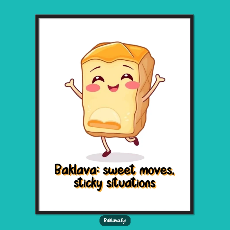 Free Printable Baklava Wall Art: Funny Jigging Dessert Downloadable Art Print