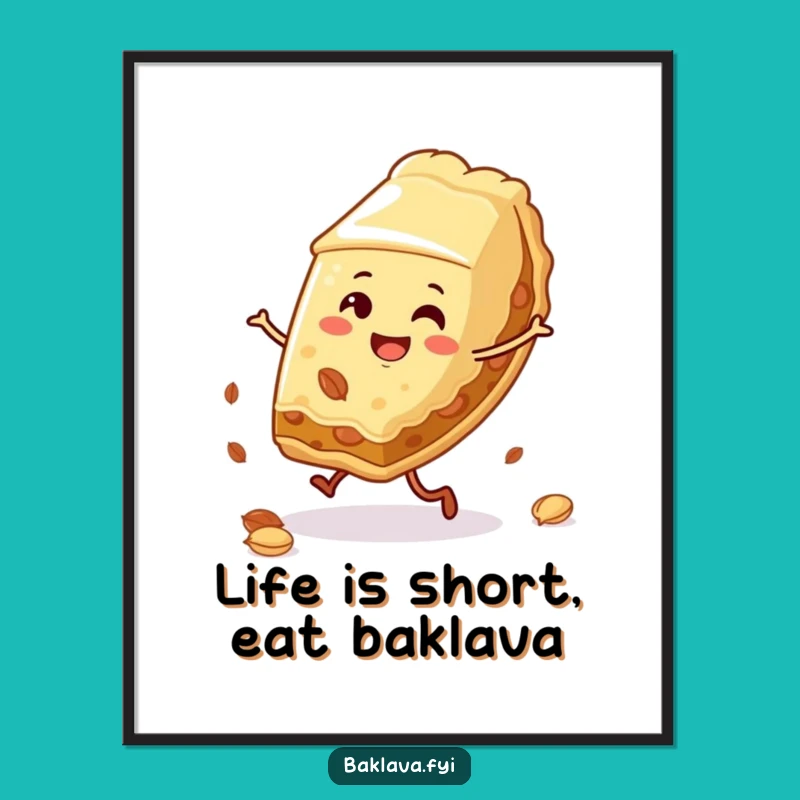 Funny Baklava Cartwheel Free Printable Wall Art - Hilarious Decor Download