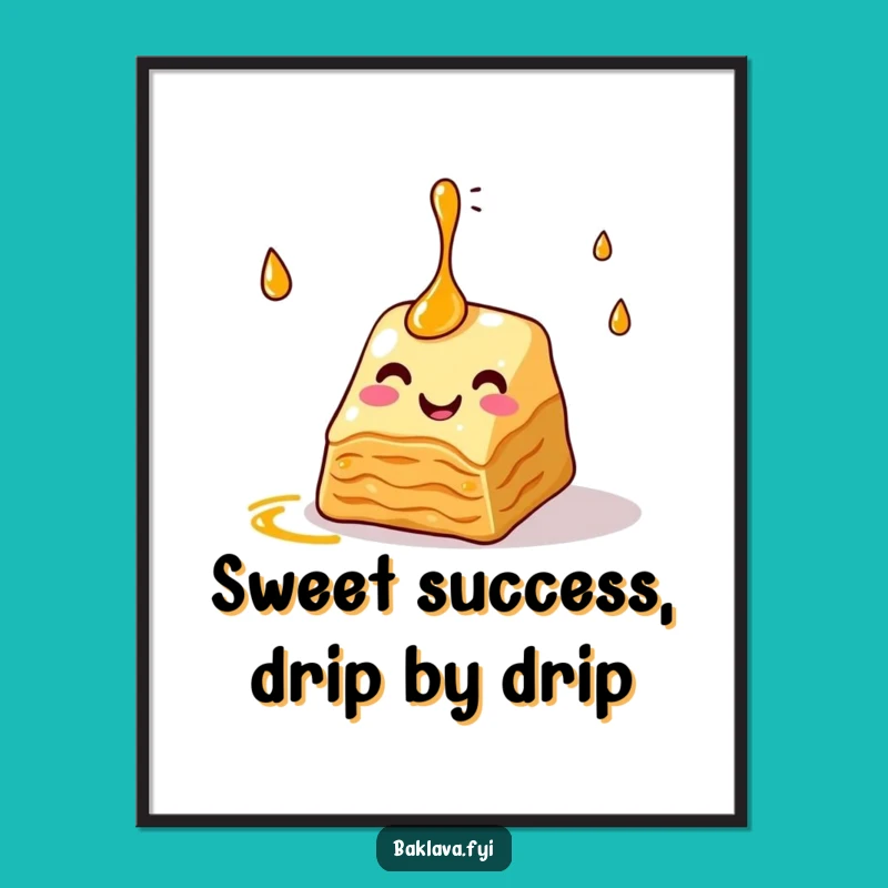 Funny Free Printable Wall Art: Juggling Baklava Syrup Downloadable Decor