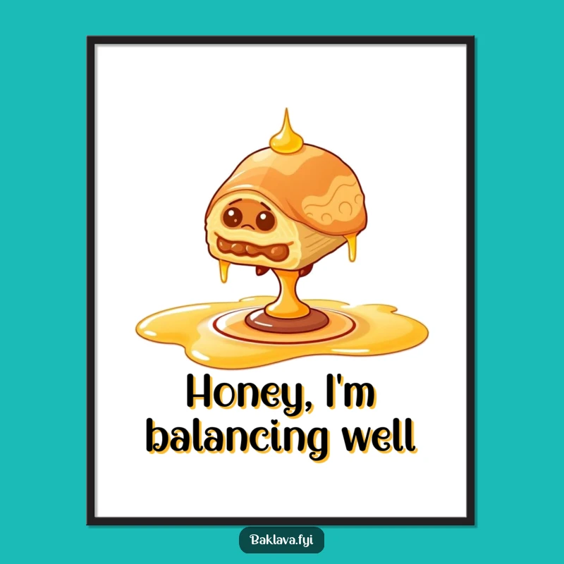 Free Printable Wall Art: Wobbly Baklava Drizzle, Funny Downloadable Decor