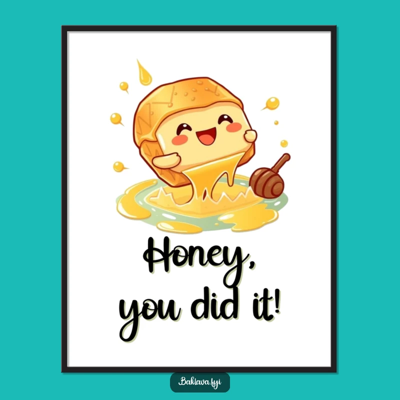 Free Printable Funny Baklava Art: Giggling Cannonball Dessert Downloadable Wall Art, DIY Gift