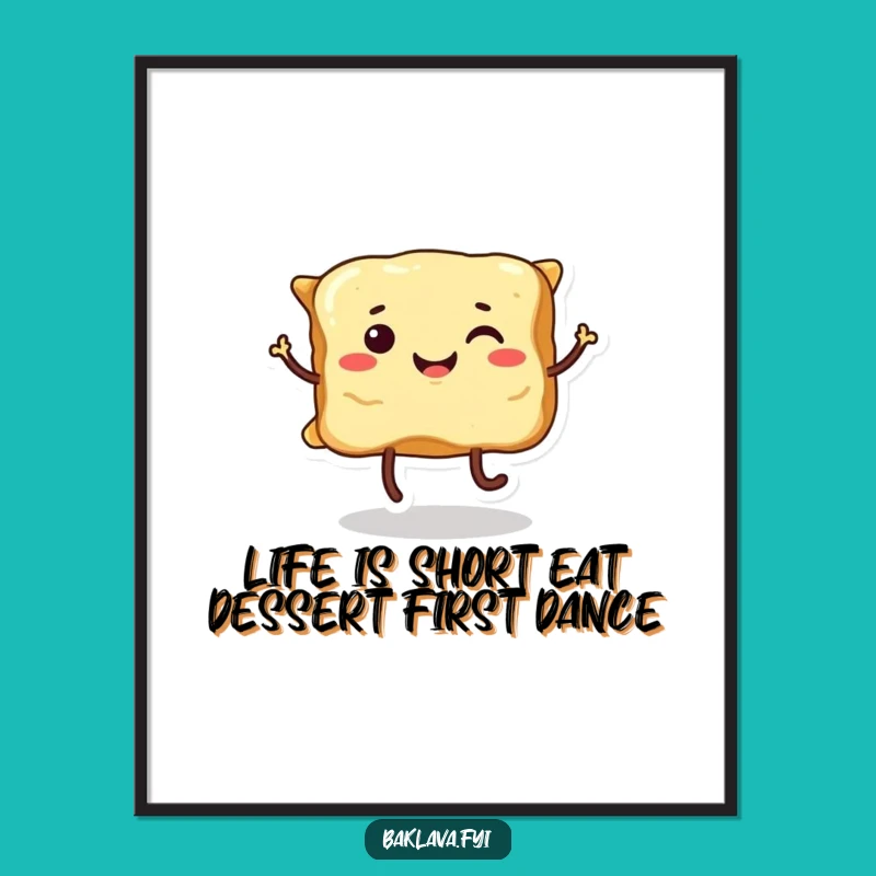 Free Printable Wall Art: Dancing Baklava Treat Decor, Downloadable Whimsy