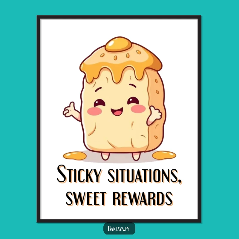 Free Printable Wall Art: Baklava Hugs, Whimsical Downloadable Decor Gift!