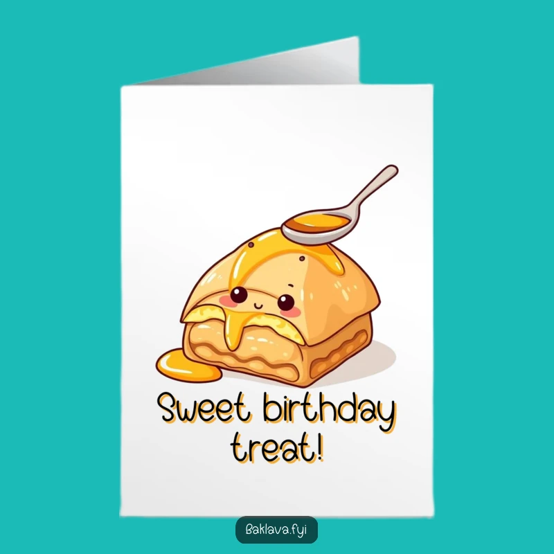 Free Printable Birthday Card: Honey-Loving Baklava Fun, Downloadable Treat