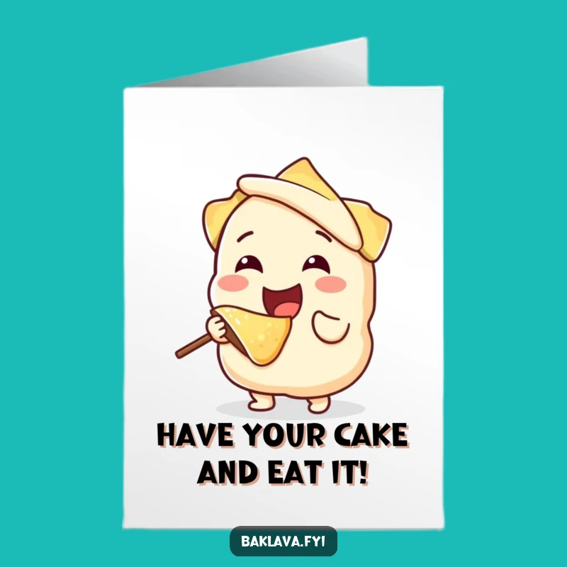 Free Printable Birthday Phyllo Dough Card: Funny DIY Downloadable Gift for a Layered Celebration