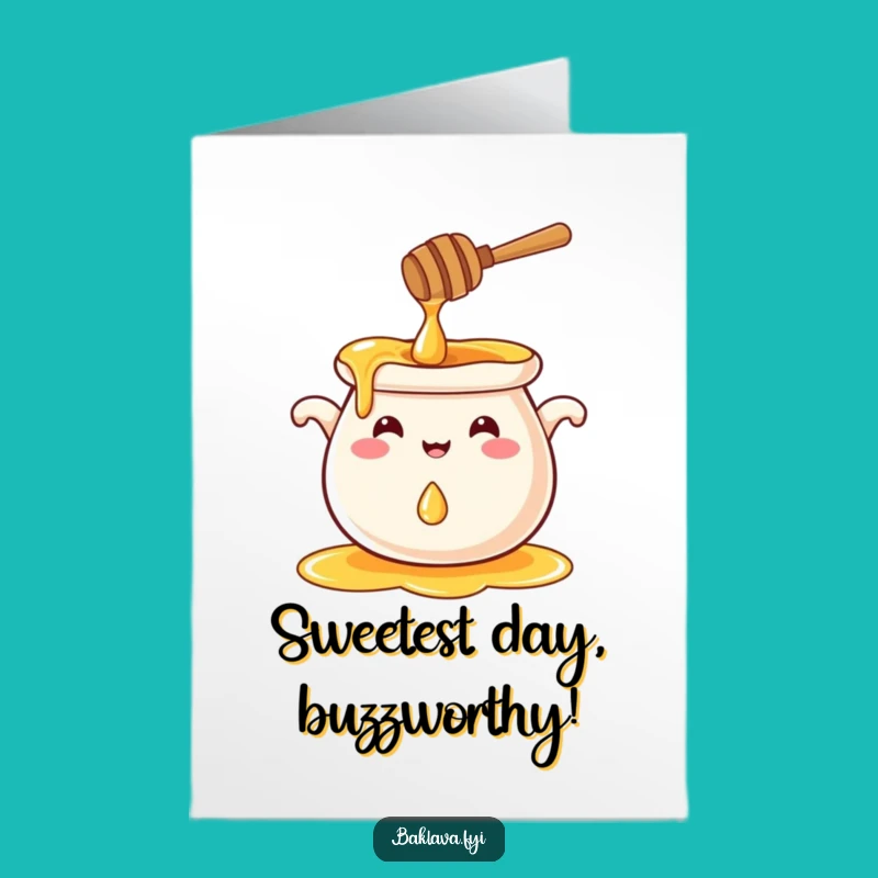 Free Printable Funny Honey Pot Card: Sweet Birthday Splash Downloadable