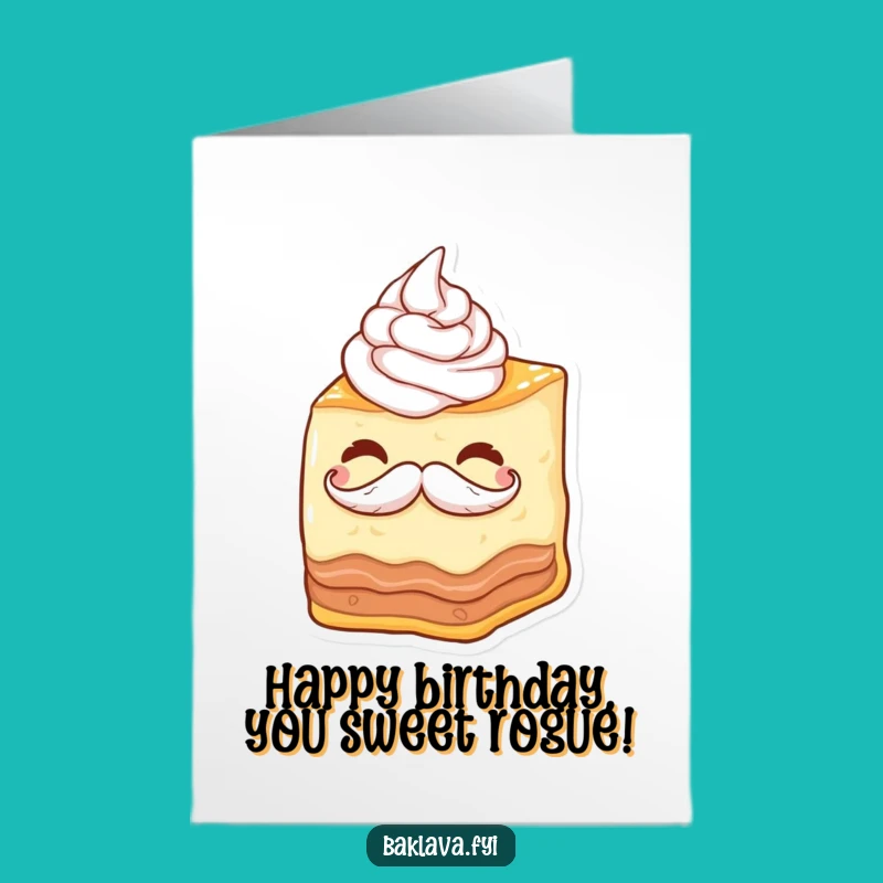 Free Printable Winking Baklava Birthday Card - Funny Dessert Downloadable!