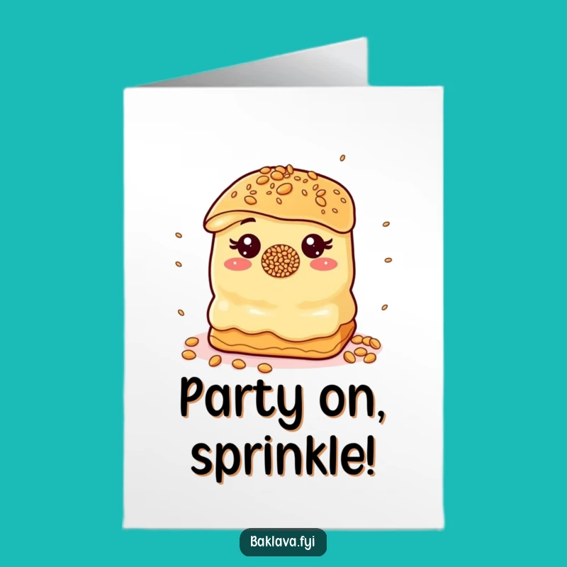 Free Printable Funny Birthday Card: Baklava Juggler, Hilarious Downloadable Gift!
