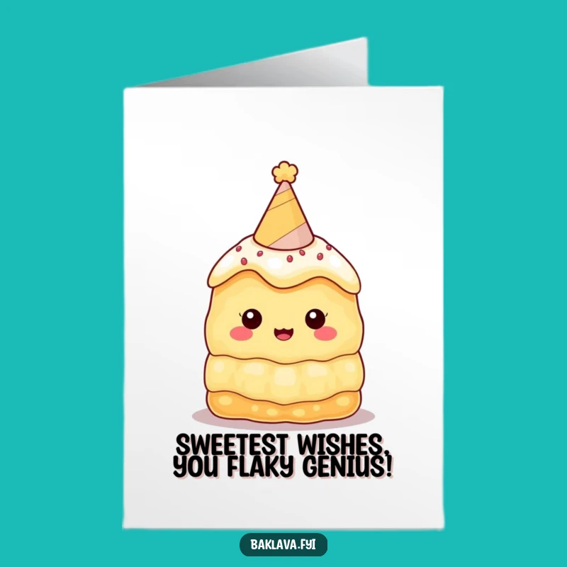 Free Printable Birthday Card: Funny Baklava Party Hat Downloadable Gift