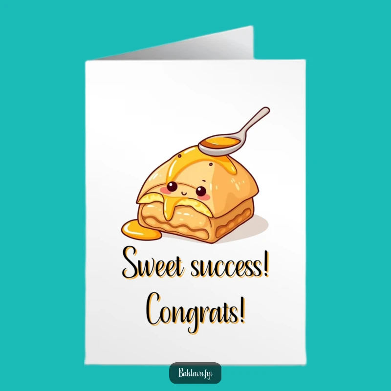 Free Printable Congrats Card: Baklava's Sweet Success, Downloadable Delight