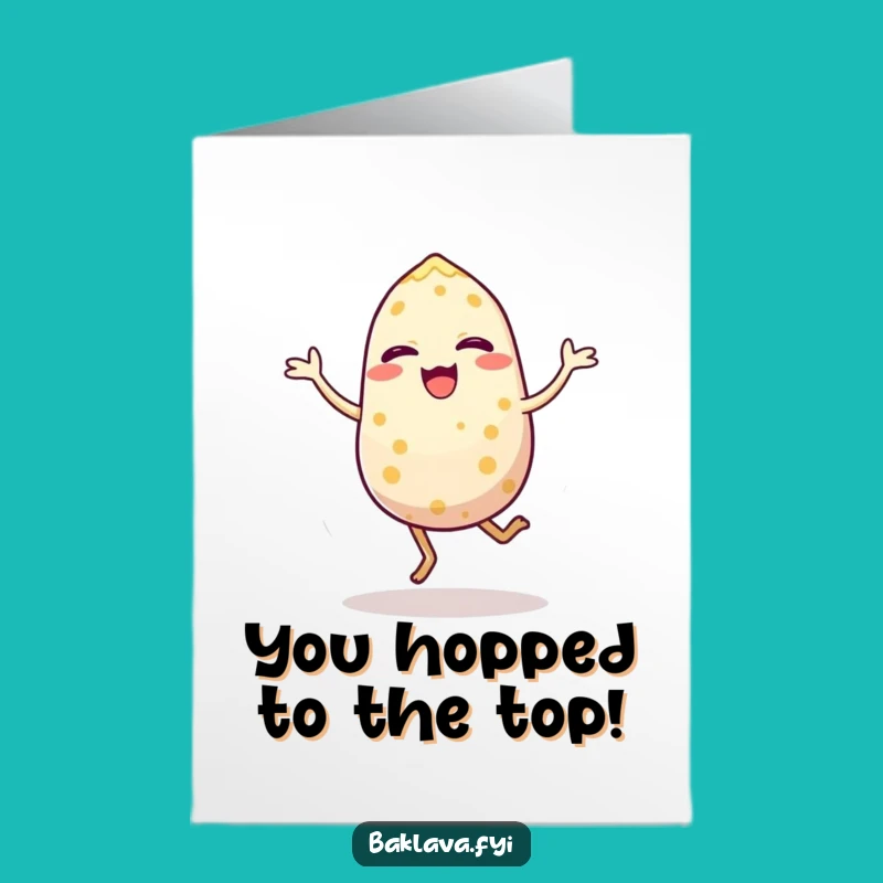 Free Printable Congrats Card: Energetic Sesame Seed Hop Funny Downloadable
