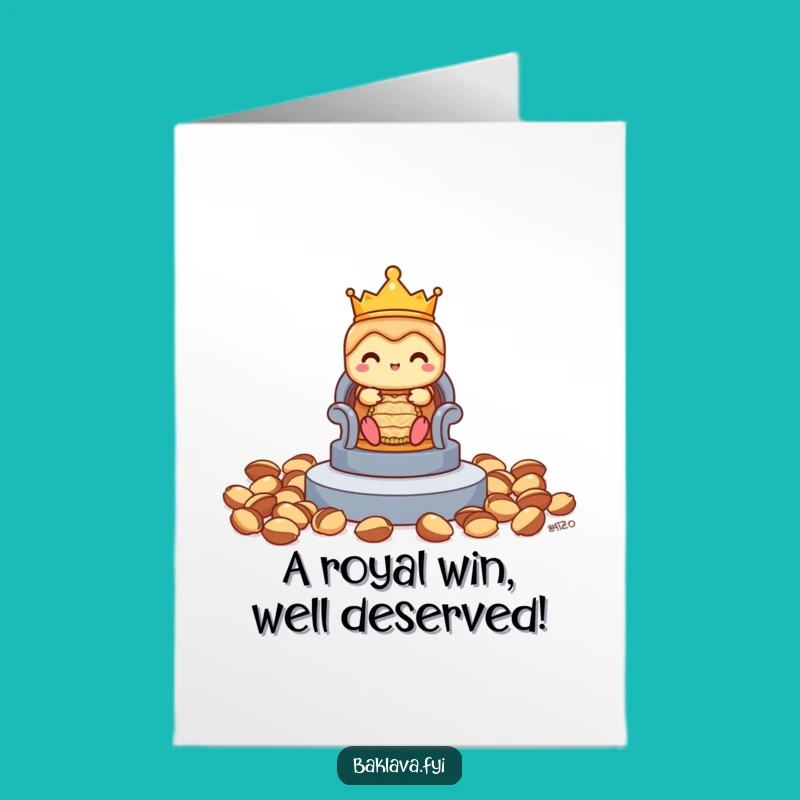 Free Printable Congrats Card: Regal Baklava's Royal Win - Downloadable Celebration