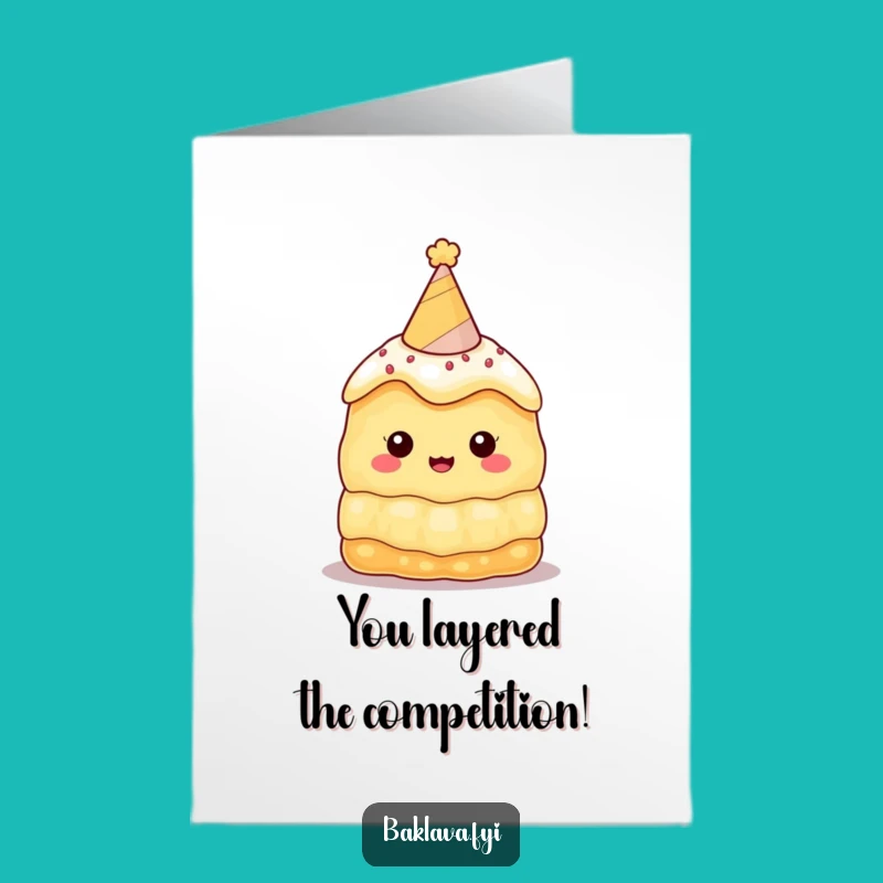 Free Printable Congratulations Card: Funny Baklava Party Hat Downloadable