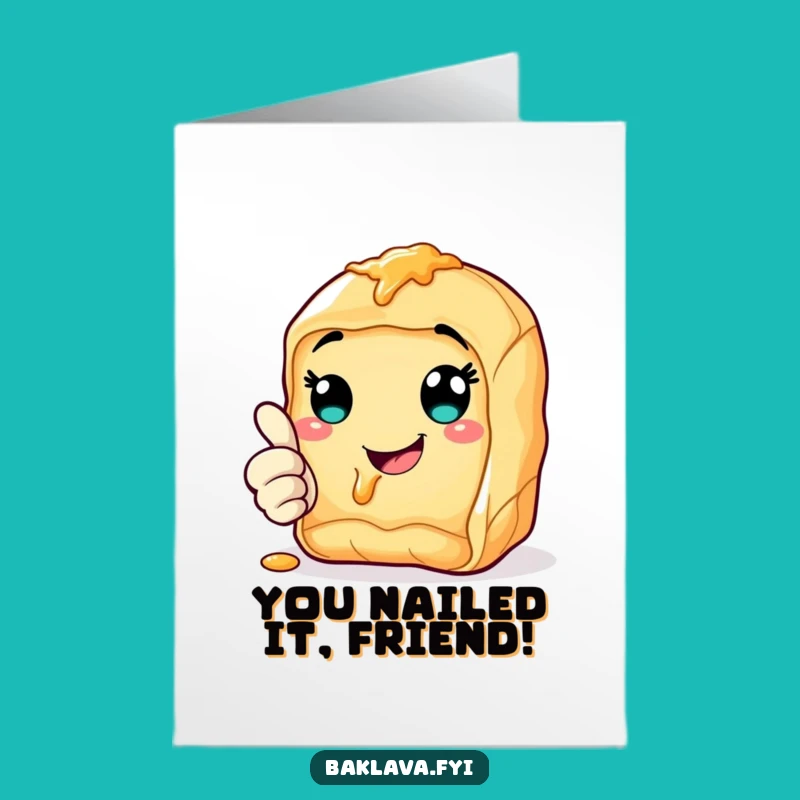 Free Printable Thumbs Up Baklava Congrats Card: Hilarious Downloadable Gift for Winners