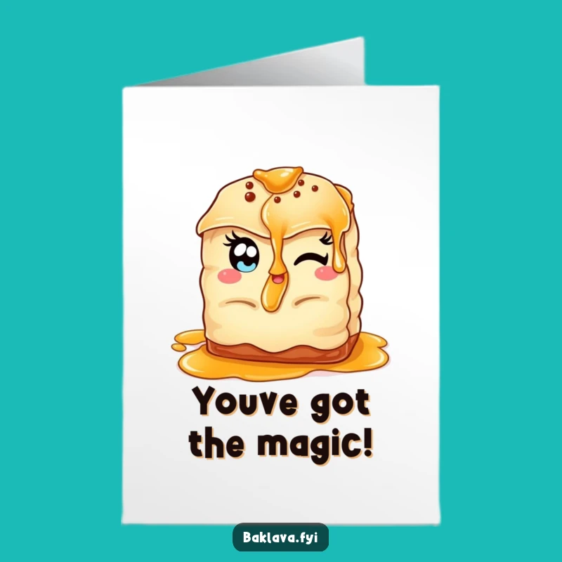Free Printable Winking Baklava Congrats Card: Hilarious Downloadable Gift for Victories