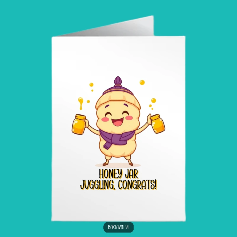 Free Printable Congrats Card: Juggling Baklava for Your Sweetest Achievements