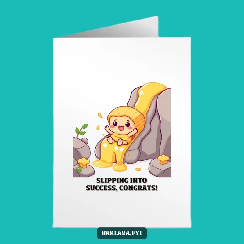 Baklava Honey Waterfall Free Printable Congratulations Card - Sweet Success