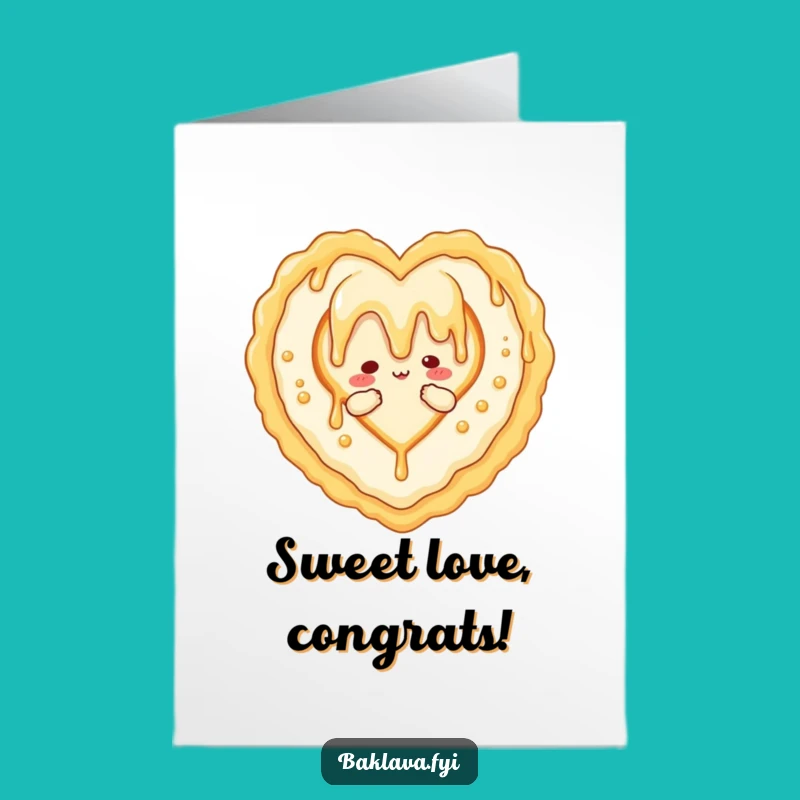Free Printable Congratulations Card: Honey Heart Baklava, Loving Downloadable Gift