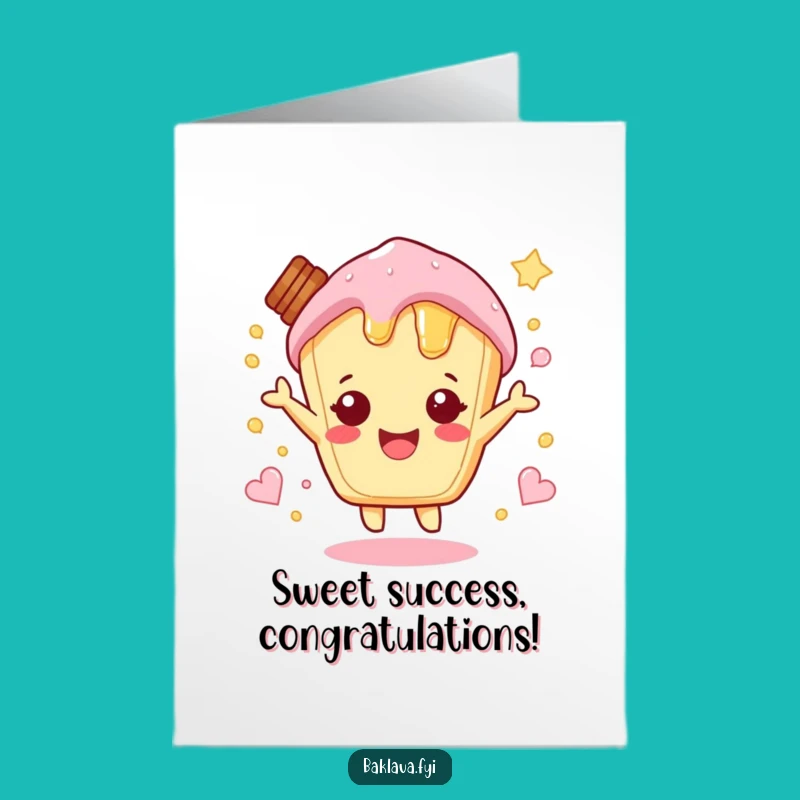 Free Printable Honey Pastry Congratulations Card - Hopping Excitement Downloadable