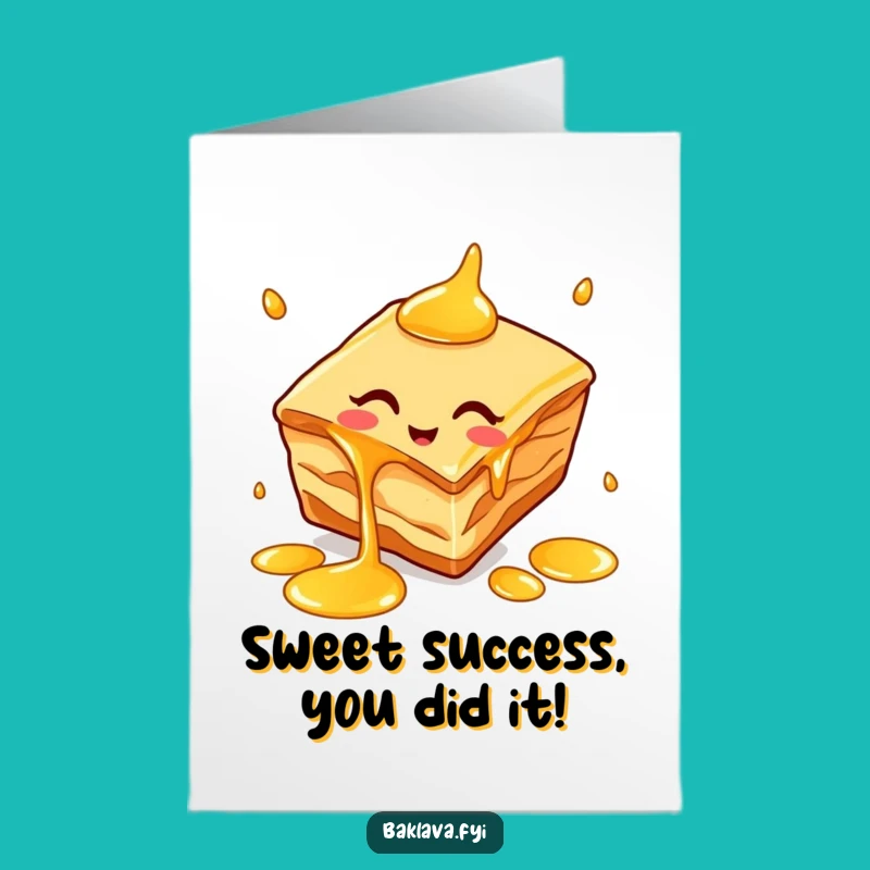 Free Printable Funny Baklava Congrats Card - Juggling Honey Downloadable for Any Win