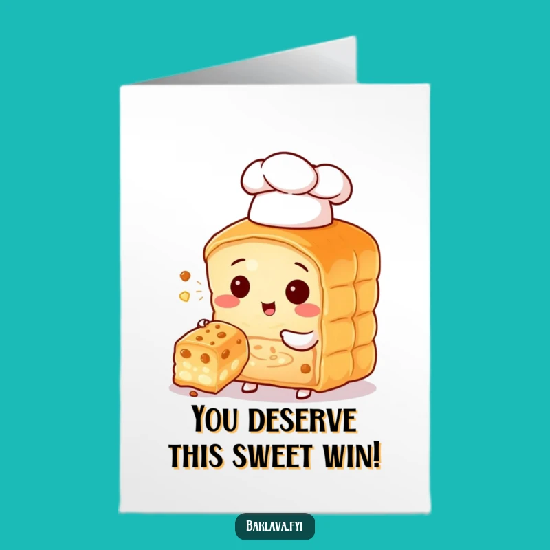 Baklava Chef Free Printable Congratulations Card - Sweet Win Downloadable Greeting