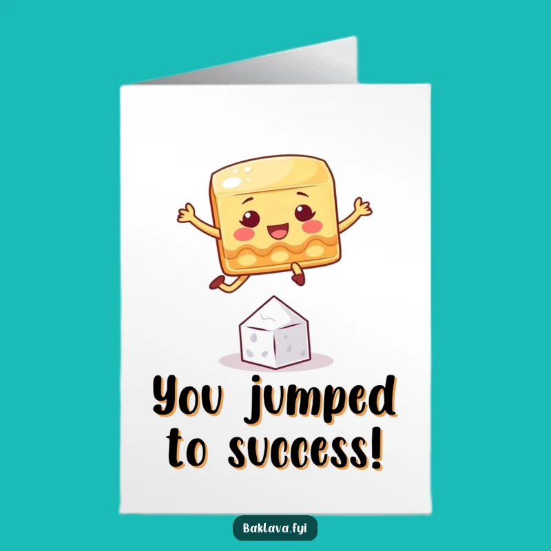Free Printable Congrats Card: Baklava Jump, Sweet Downloadable Gift!
