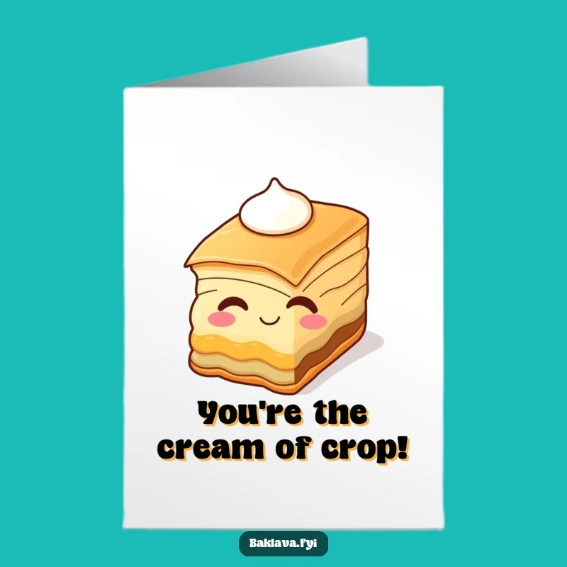 Free Printable Baklava Congratulations Card: Sweet Wink for Celebrations