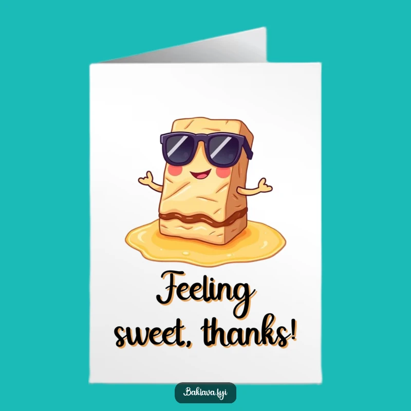 Free Printable Thank You Card: Cool Baklava, Appreciative Downloadable Gift!