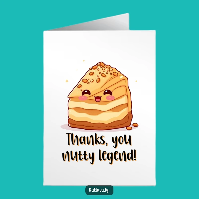Free Printable Baklava Thank You Card - Winking Nutty Funny Downloadable
