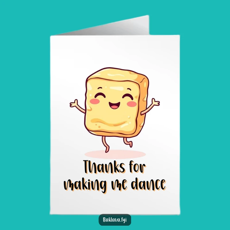 Free Printable Dancing Baklava Thank You Card - Sweet Humour Downloadable!