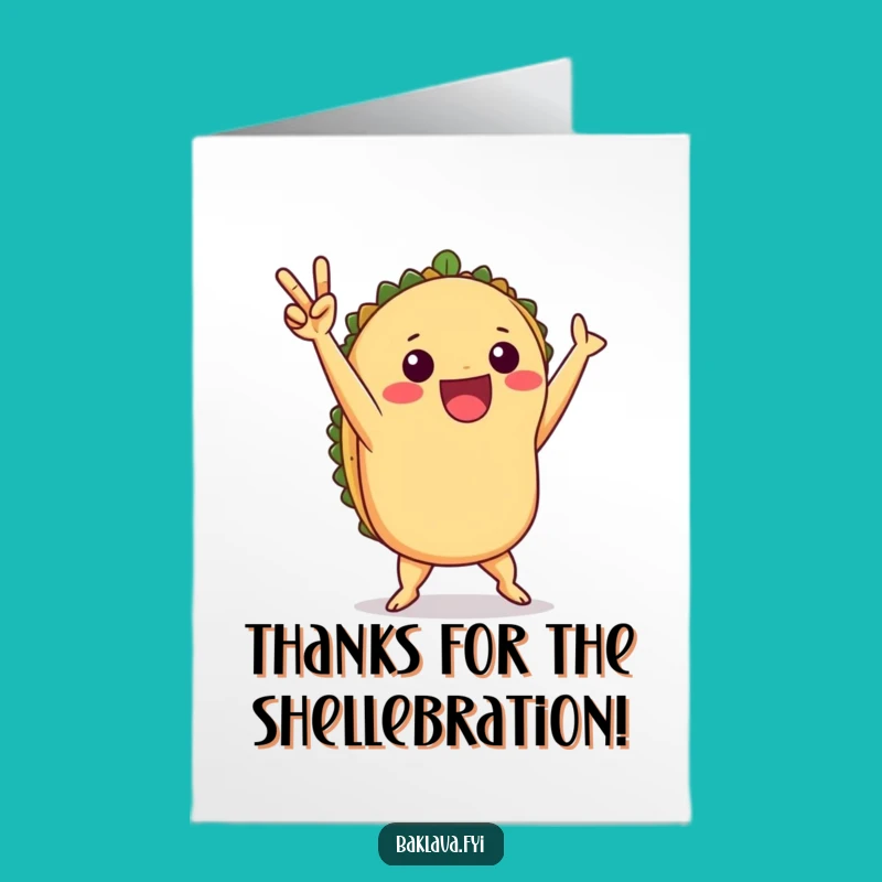 Free Printable Taco Thank You Card - Playful Dancer Downloadable Gift