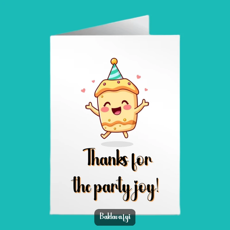 Free Printable Thank You Card: Bouncing Baklava for Sweet Appreciation