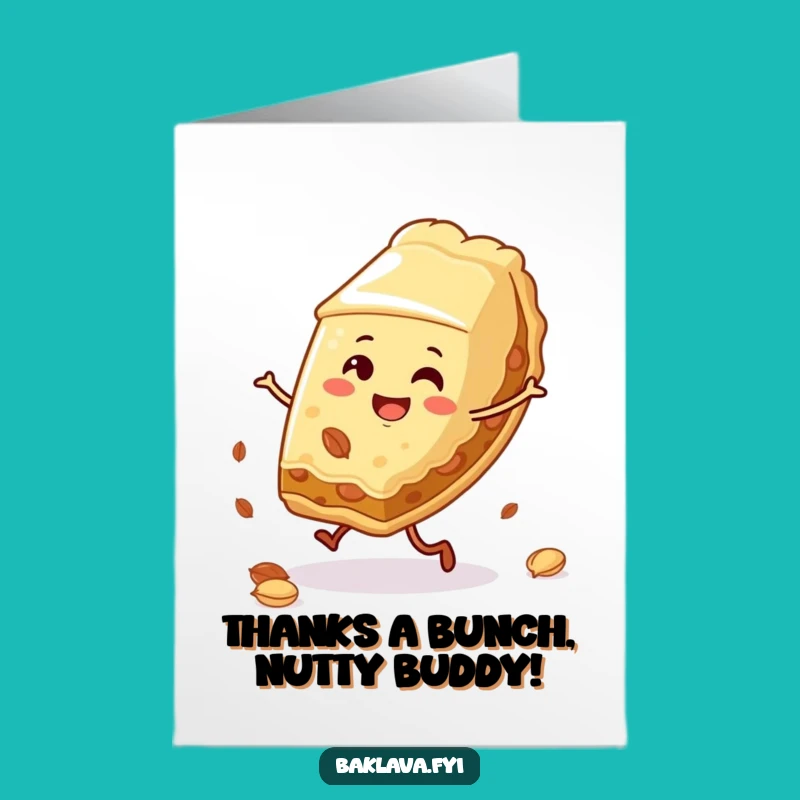 Funny Baklava Cartwheel Free Printable Thank You Card - Sweet Downloadable Gesture