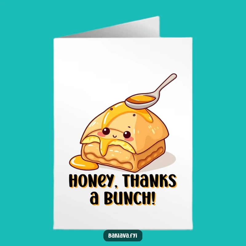 Free Printable Thank You Card: Baklava's Sweet Thanks, Downloadable Gratitude
