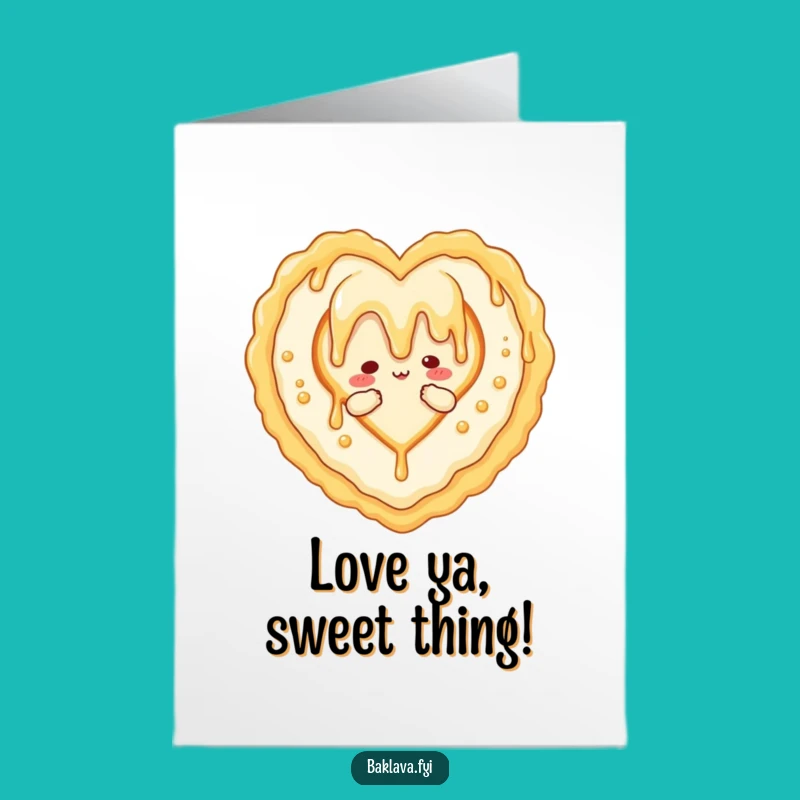 Free Printable Thank You Card: Honey Heart Baklava, Sweet Downloadable Gift