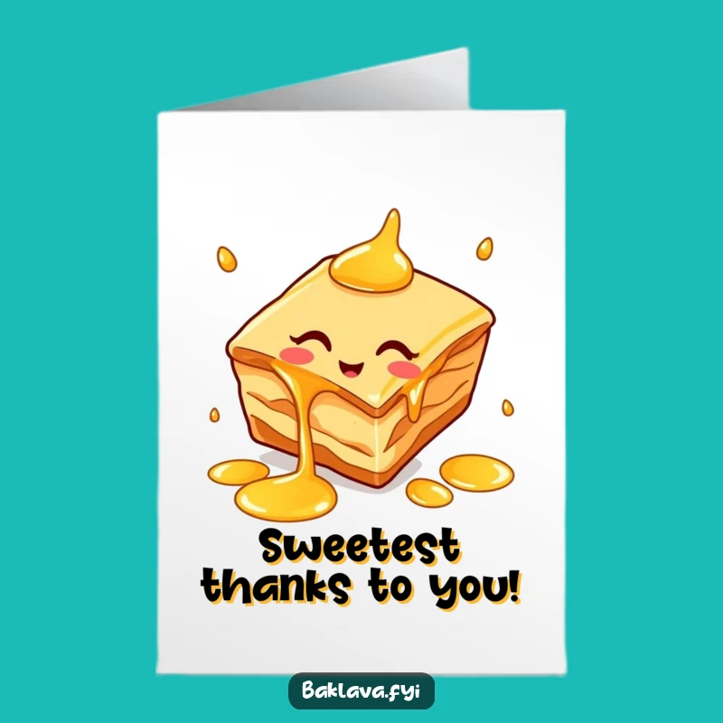 Free Printable Funny Baklava Thank You Card - Juggling Honey Downloadable Gratitude