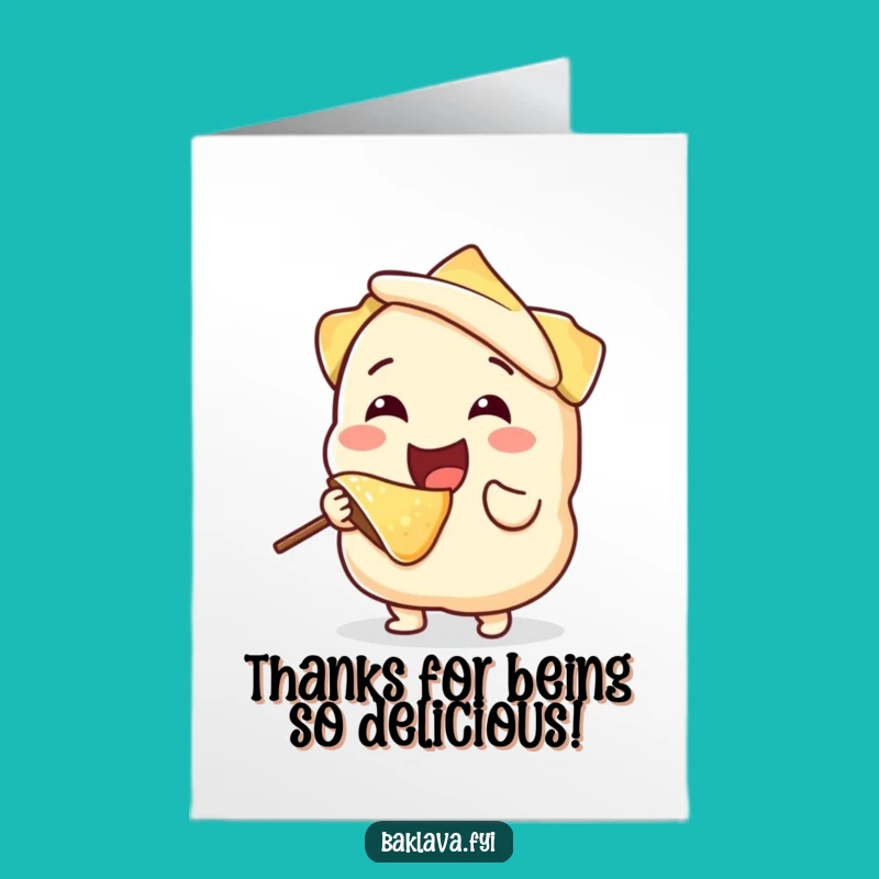 Free Printable Thank You Phyllo Dough Card: Funny Downloadable Gift for Layered Gratitude