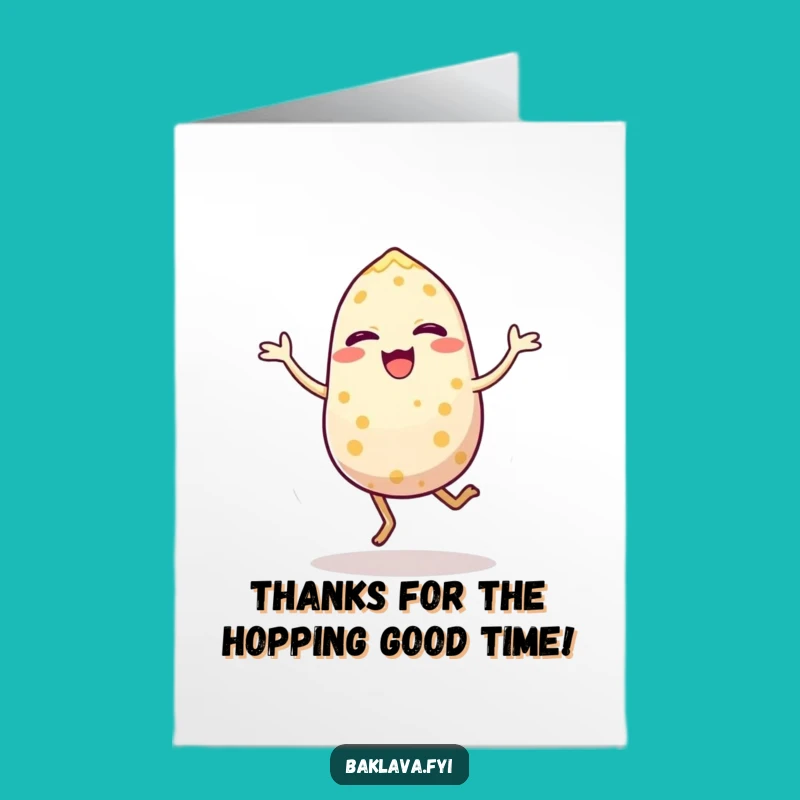 Free Printable Thank You Card: Joyful Sesame Seed Hop Funny Downloadable